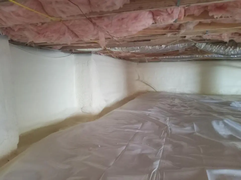 Crawl space encapsulation with closed-cell spray foam for Attic Insulation in Covington